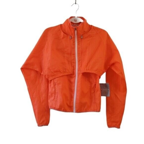 Athleta Vest Jacket XXS‎ Womens Energize 2 in 1 Ember Orange Lightweight NEW - Picture 1 of 11